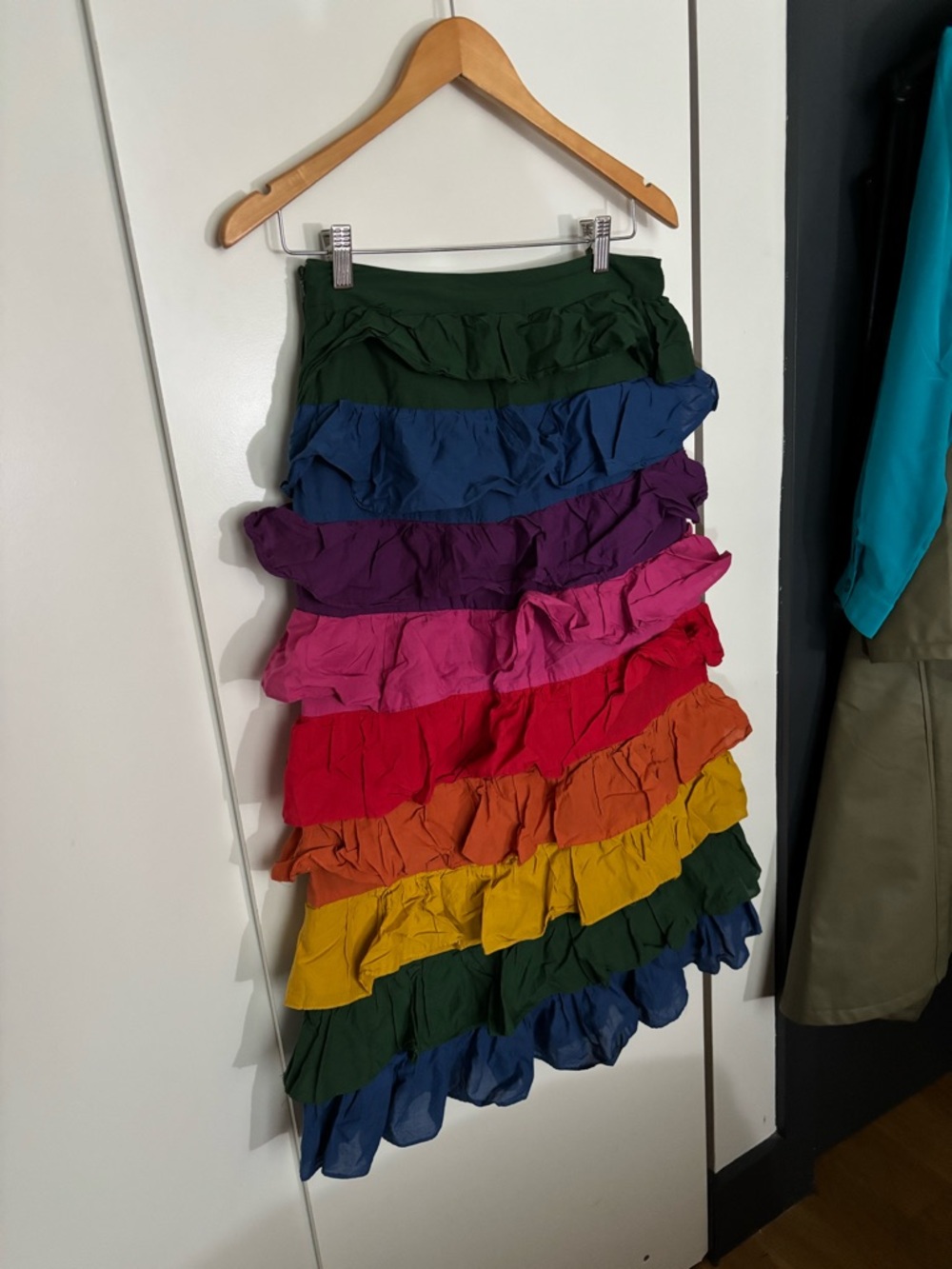Farm Rio Multicolor Tiered Ruffle Skirt